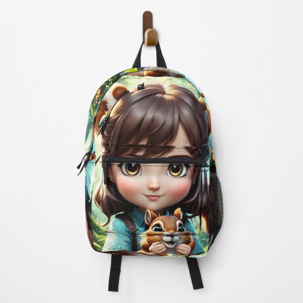 Item preview, Chibi Girl Playing with a Squirrel designed and sold by Bright-Moonrise.