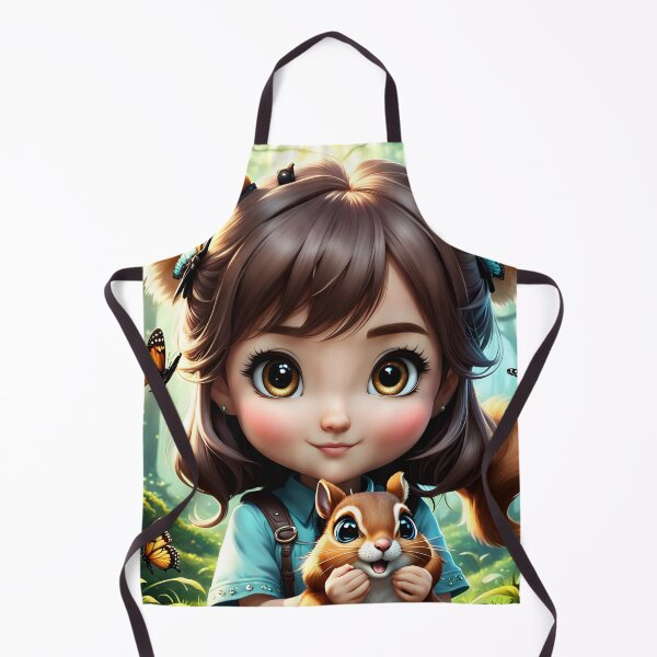 Item preview, Chibi Girl Playing with a Squirrel designed and sold by Bright-Moonrise.