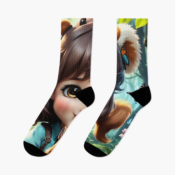 Item preview, Chibi Girl Playing with a Squirrel designed and sold by Bright-Moonrise.