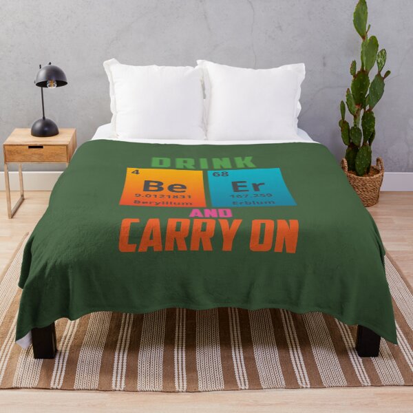 Item preview, DRINK BEER AND CARRY ON - Positive, motivational, funny quotes written by chemical elements designed and sold by VugArtShop.
