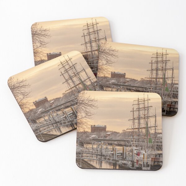 Item preview, Weser with battle, water tower and sailing ship with snow, Bremen designed and sold by Torsten  Krüger.
