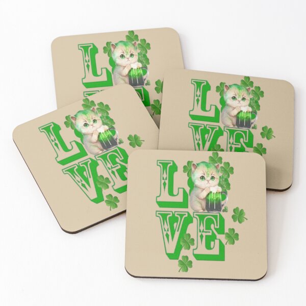 Item preview, St Patricks Day Love Kitten, Let The Shenanigans Begin, Lucky Shamrock Irish Culture, Shenanigans Squad   designed and sold by Adri Barnard.