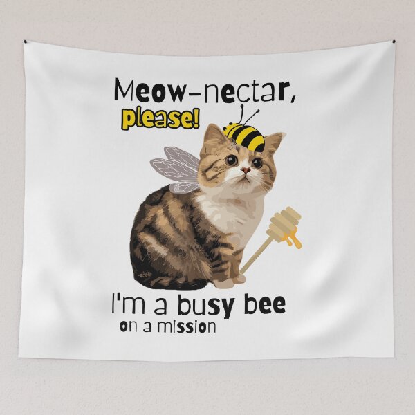 Item preview, Funny Cute Bee Cat With Wings Asks For Nectar designed and sold by WildPalette-Art.