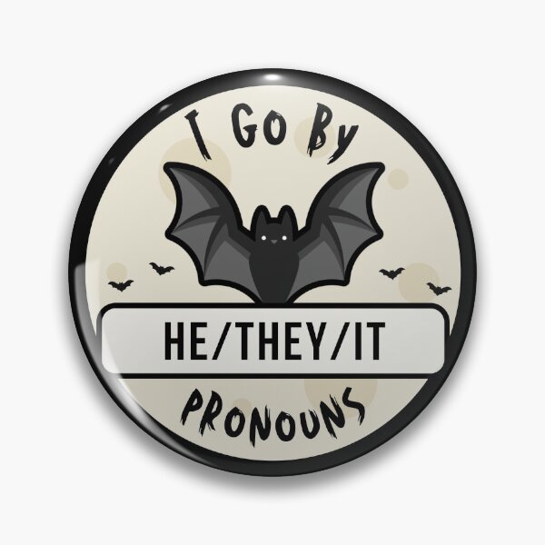 Item preview, He/They/It Pronouns | Bat Halloween | He They It Pronoun designed and sold by Furia LGBTQ+ Accessories.
