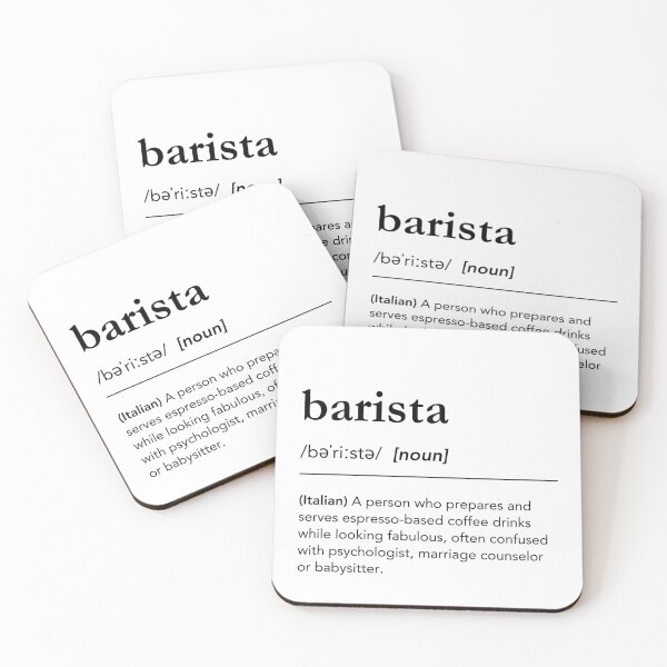 Item preview, Funny words barista definition. Barista Dictionary. Barista job description. Minimalist Barista Description designed and sold by lagunaklein.