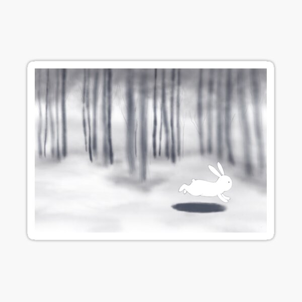 A Rabbit Runs In The Forest Sticker