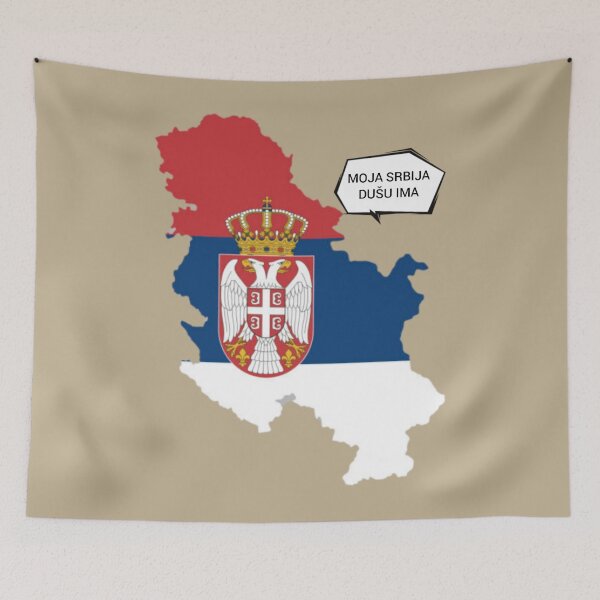Artikelvorschau, Serbien-Karte Serbien-Flagge entworfen und verkauft von zorkaa1.