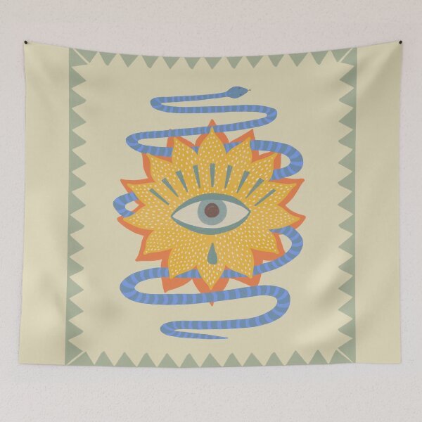 Item preview, retro hippie boho third eye - mystical print  designed and sold by MartaOlgaKlara.