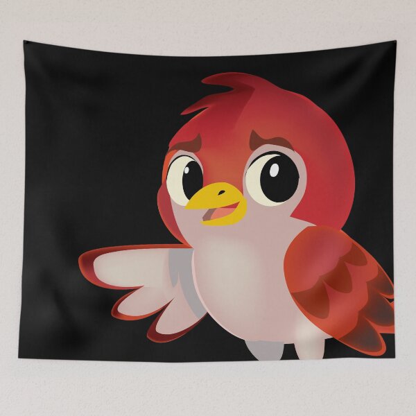 Item preview, little red bird points its wing at the object designed and sold by duxpavlic.