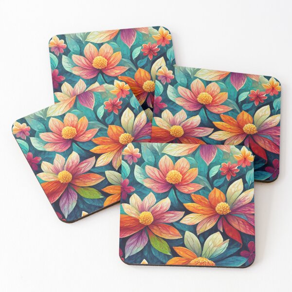 Item preview, Colorful flowers pattern designed and sold by RemonMichel.