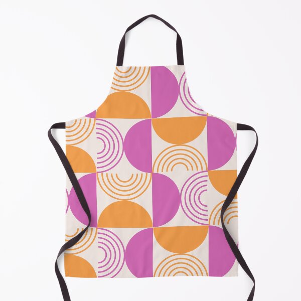 Item preview,   Minimalist Mid century abstract half circles and Geometric Lines in Orange and pink  designed and sold by Yasminepatterns .