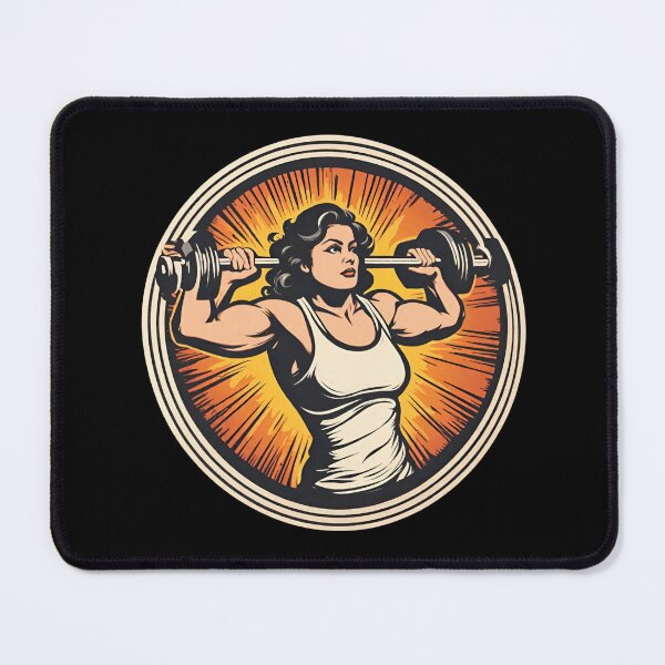 Item preview, Retro colored weight lifting body builder to help boost fitness designed and sold by TreetopStudios.
