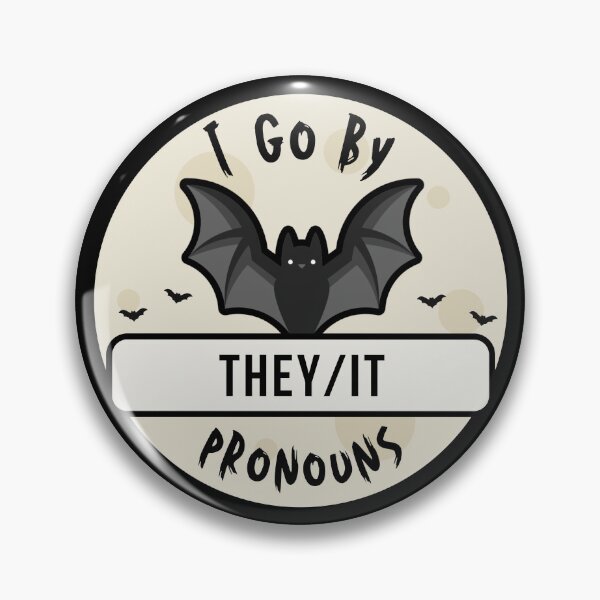 Item preview, They/It Pronouns | Bat Halloween | They It Pronoun designed and sold by Furia LGBTQ+ Accessories.