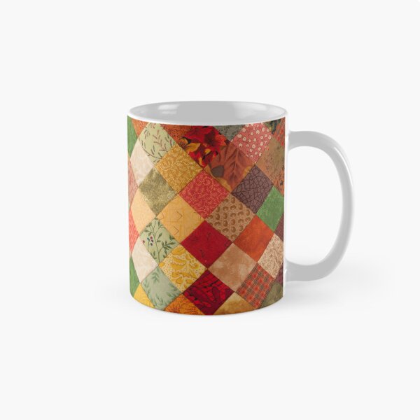 Item preview, Perfección del patchwork: taza de café estilo acolchado: café, té, cacao, bebida caliente designed and sold by DerickQuince.