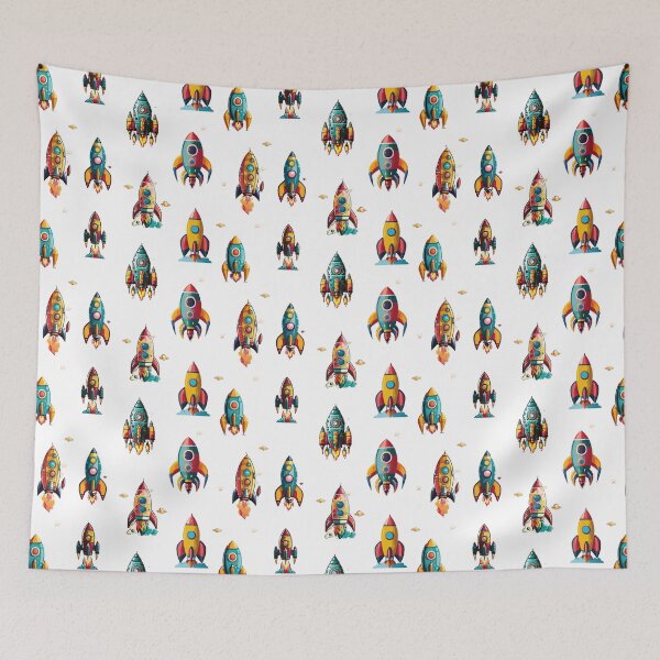 Item preview, Colourful Space Rockets designed and sold by smileykty.