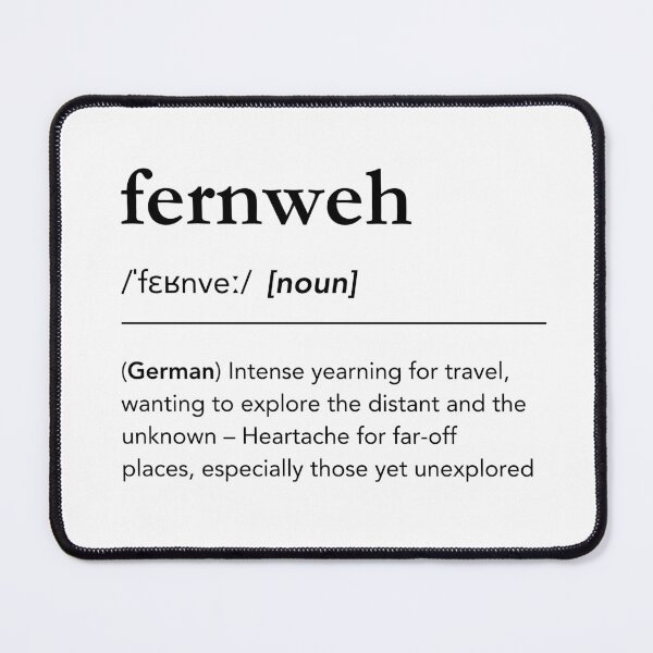 Artikelvorschau, Fernweh-Definition. Fernweh Wörterbuch Kunst. Minimalistische Fernweh-Beschreibung. Deutsche Wörter entworfen und verkauft von lagunaklein.