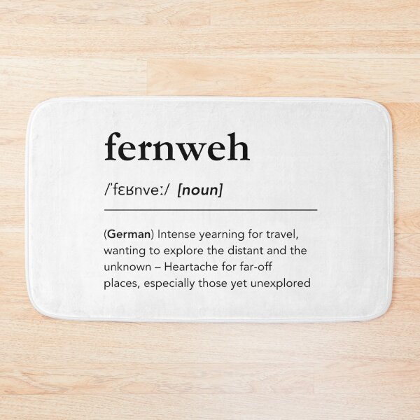 Artikelvorschau, Fernweh-Definition. Fernweh Wörterbuch Kunst. Minimalistische Fernweh-Beschreibung. Deutsche Wörter entworfen und verkauft von lagunaklein.