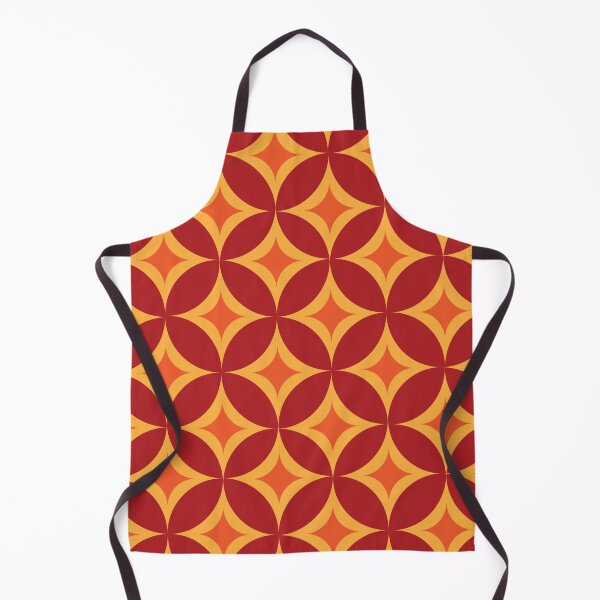Item preview, Mid Century Retro Orange and yellow Starbursts Pattern on Dark Red designed and sold by Yasminepatterns .
