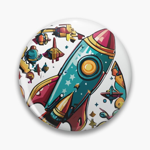 Item preview, Colourful space ship illustration designed and sold by smileykty.
