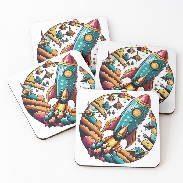 Item preview, Colourful space ship illustration designed and sold by smileykty.