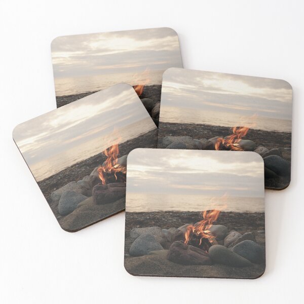 Item preview, Rocky Campfire In Black Sand Beach designed and sold by RelaxingEscapes.