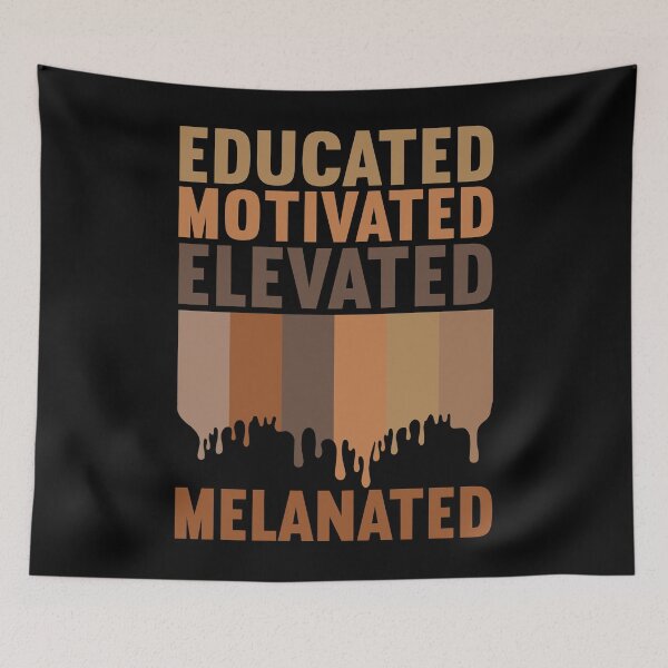 Item preview, Educated Motivated Elevated Melanated Black History Month designed and sold by MobyStickers.