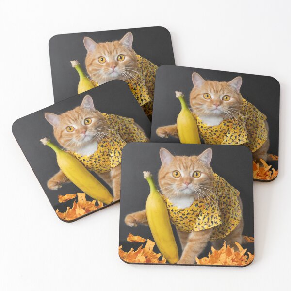 Item preview, Gatos atigrados naranjas, Gato con plátano. designed and sold by The Rust Lab.