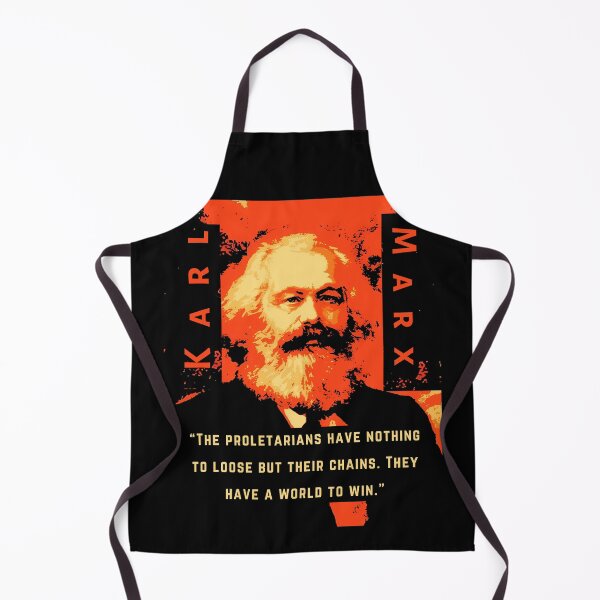Item preview, Karl Marx portrait and quote: The proletarians have nothing to lose but their chains. They have a world to win. designed and sold by artbleed.
