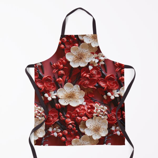 Item preview, Crimson Petal Opulence - 3D Luxury Red Cherry Flowers designed and sold by TriarArt.