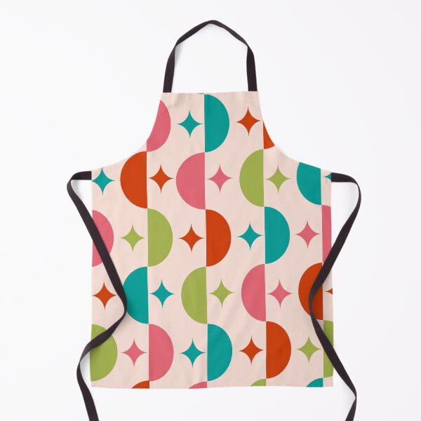 Item preview, Mid Century Half Circles with Retro Starbursts Pattern in red, pink, teal and green designed and sold by Yasminepatterns .