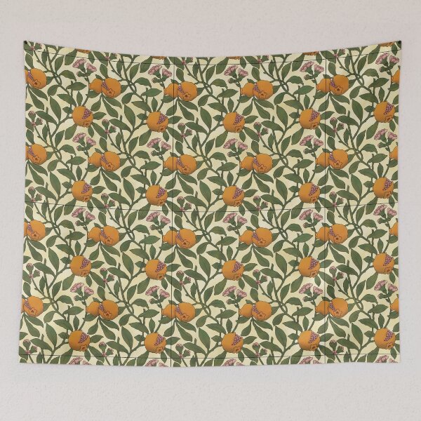 Item preview, Fruit Floral Tile Reproduction (Lemon Background) designed and sold by MadeByGeeClowes.