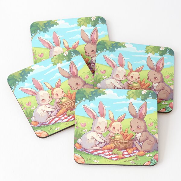 Item preview, Fluffy Bunny Picnic designed and sold by cute-animals99.