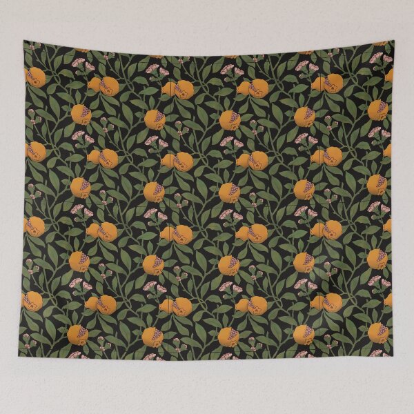 Item preview, Fruit Floral Tile Reproduction (Black Background) designed and sold by MadeByGeeClowes.