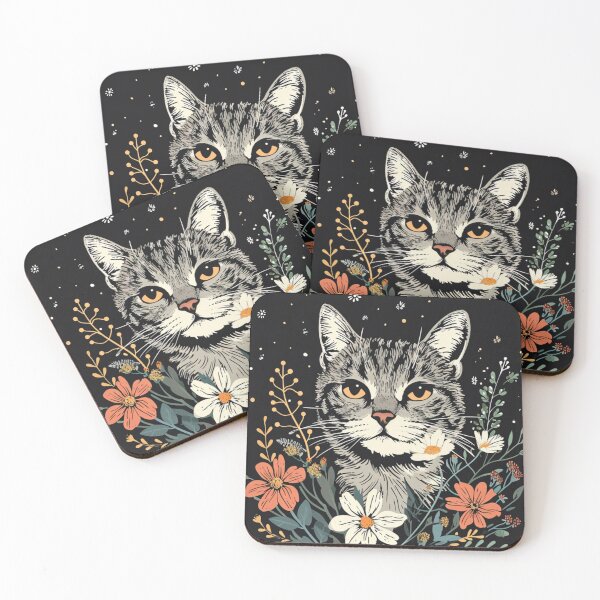 Item preview, Valentine's Day: Lovely Cat with Flowers designed and sold by aikittycats.