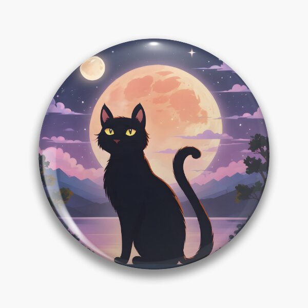 Item preview, Gato negro en la luna designed and sold by OldschoolCrew.