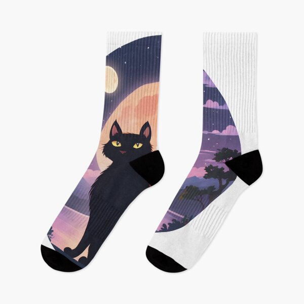 Aperçu de l'œuvre Chat noir sur la Lune créée et vendue par OldschoolCrew.