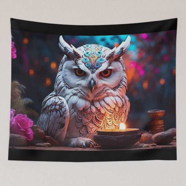 Item preview, Shamanic White Owl: Magical Candlelight designed and sold by ZION-E-Store.