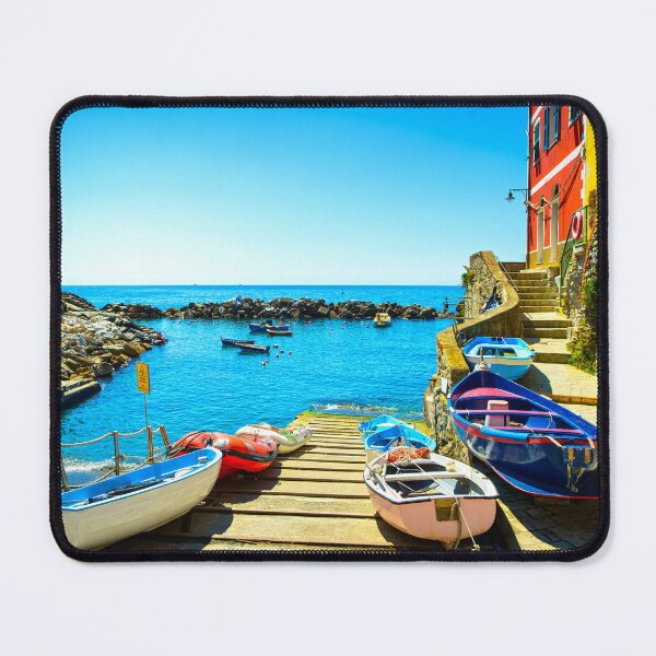 Item preview, Riomaggiore village, boats and sea. Cinque Terre, Ligury, Italy designed and sold by Stefano Orazzini.