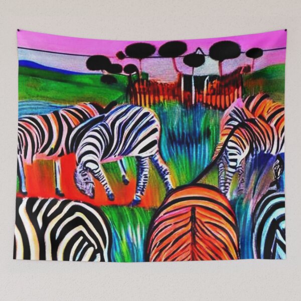 Item preview, Cebras pastando en la pradera designed and sold by George Hutton Hunter.