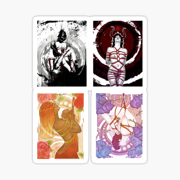 Shibari artwork - Kinbaku stickers - Rope art Sticker