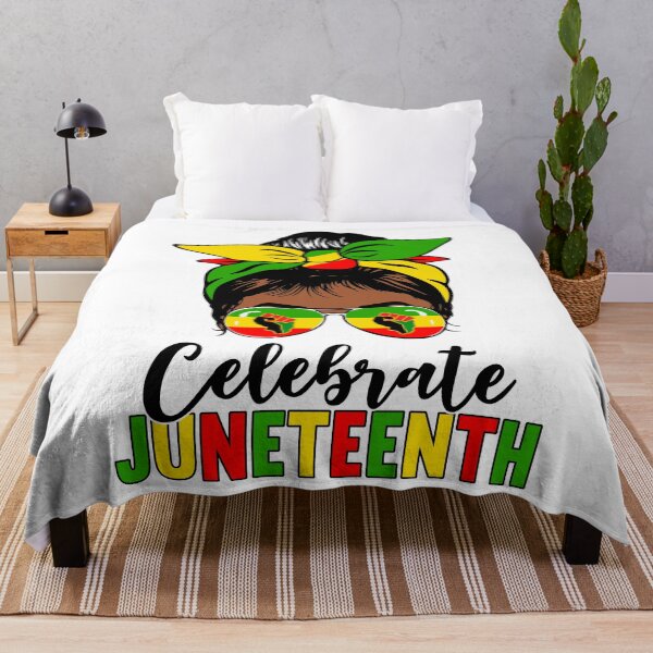 Item preview, Awesome Black Messy Bun Celebrate Juneteenth 1865 June 19th designed and sold by MobyStickers.