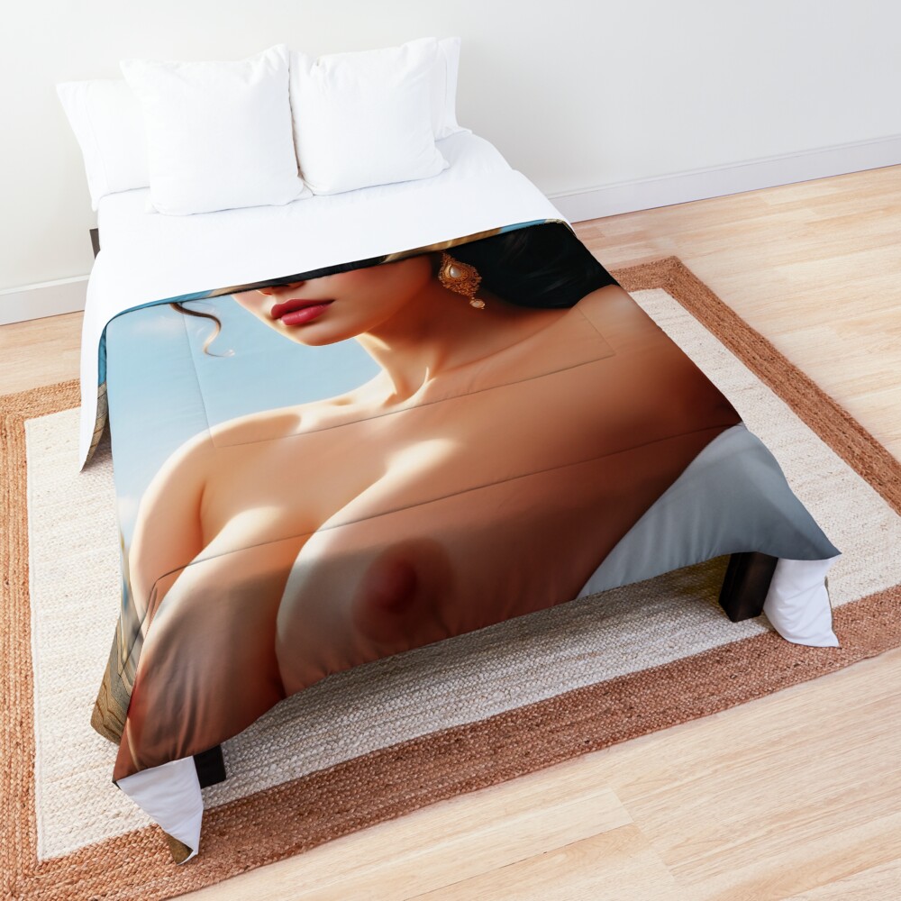 Illuminated By Morning Light AI Concept Art by Xzendor7 - A Golden Beauty 4 Illuminated By Morning Light Enchanting AI Concept Art by Xzendor7 Decorative Comforter Art Print