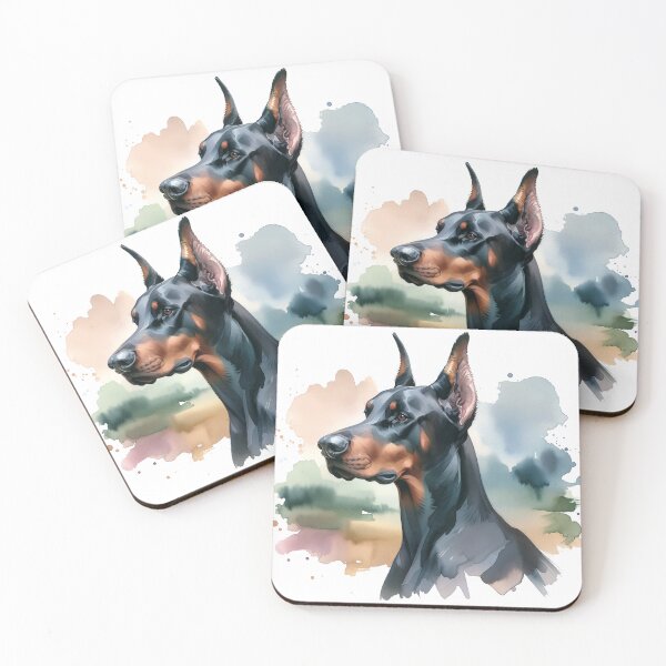 Item preview, Graceful Guardian Doberman's Watercolor Portrait designed and sold by irek07.