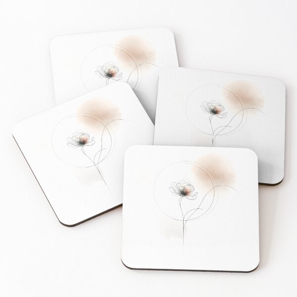 Item preview, Abstract watercolor  flower line art designed and sold by RaveeStudio.