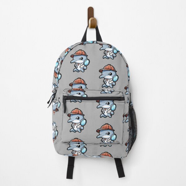 Item preview, dolphin detective, cute dolphin detective with a magnifying glass, solving mysteries, Dolphin sticker designed and sold by Netroder.