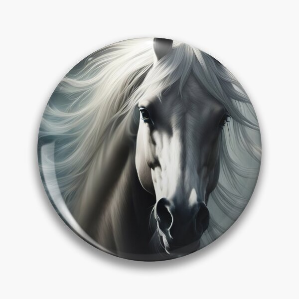 Item preview, White Horse with Wind Blown Mane designed and sold by Stephanie Laird.