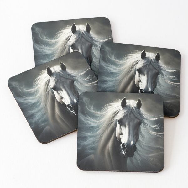 Item preview, White Horse with Wind Blown Mane designed and sold by Stephanie Laird.