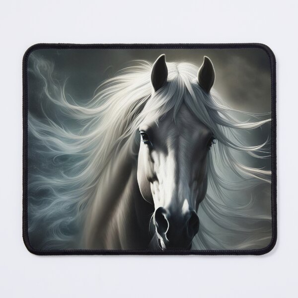 Item preview, White Horse with Wind Blown Mane designed and sold by Stephanie Laird.