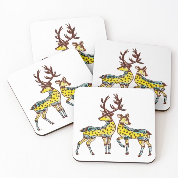 Item preview, Deer couple ukraine naive art designed and sold by Gogodzy.