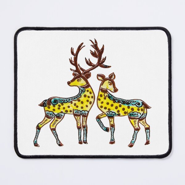 Item preview, Deer couple ukraine naive art designed and sold by Gogodzy.